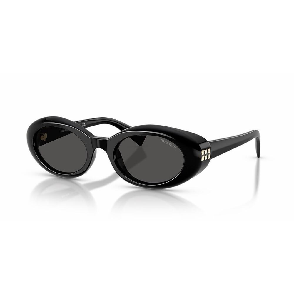 MIU MIU MU B09S 16K08Z Black Gold Dark Grey Lens Women Sunglasses AUTHENTIC - Picture 2 of 8